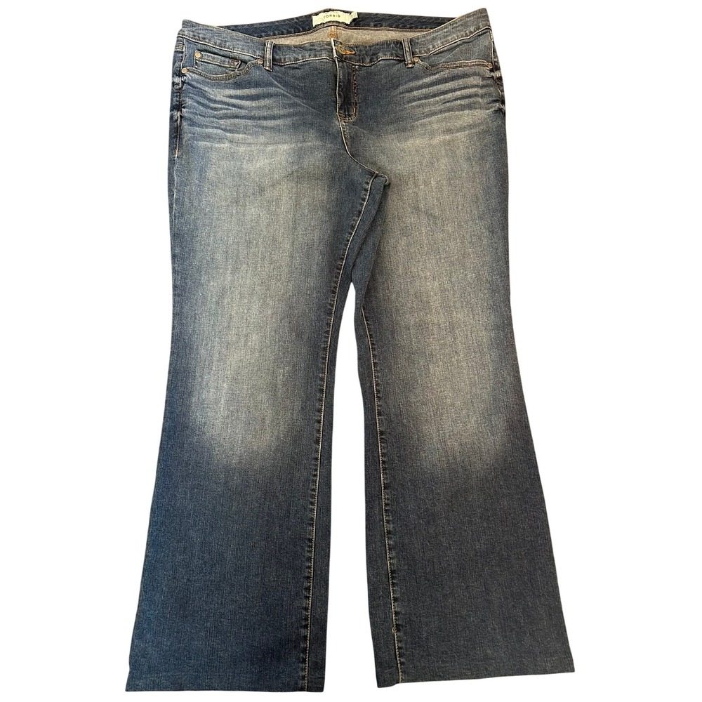 Torrid Flare Jeans Womens 22R 42x30 Blue Denim Stretch Mid Rise Boho Plus Size